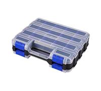 Sharplace Organisateur d'outils à double côté Étui de petites pièces 12.6x10.6x3.1inch Couvre-couverture transparente multifonctionnelle Divideurs amovibles, Bleu