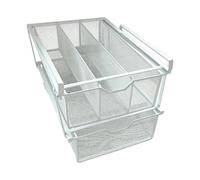 Sharplace Panier de rangement sous étagère, tiroir à sous-vêtements, panier coulissant pour vêtements, organisateur de placard pour armoire de chambre, placard, Blanc