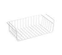 Sharplace Panier de Rangement Suspendu sous étagère, Panier en Fil métallique, Panier Coulissant Polyvalent Suspendu pour Placard de Chambre à Coucher, Blanc 26x22cm