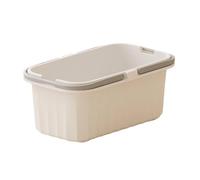 Sharplace Seau à serpillière, panier à linge, bac de rangement rectangulaire léger pour le lavage de voiture, idéal pour la maison, l'extérieur, Blanc Gris, M
