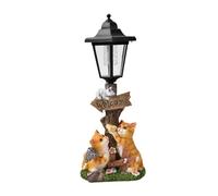 Sharplace Statue Chat Solaire pour Jardin, Sculpture Chat d'extérieur avec Lumière Solaire, Chat Decoration Statue Jardin, Décoration en Résine pour Balcon Ou Cour, Cadeau, 15 X 9 X 35.5 Cm