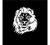 Sharrqing Grands Autocollants de Voiture en Vinyle Motif Lion, for Capot de Moteur, fenêtres, décoration Amovible(White,L 30cm X 33cm)