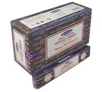 Sharvgun Satya Nag Champa Good Vibes Fragrance Lot de 12 paquets de bâtons d'encens Aggarbatti Home Scent Aromathérapie 15 g x 180 g