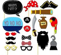 Shatchi 11037 Lot de 20 accessoires de photomaton pirate pour anniversaire, mariage, jeux d'Halloween, fête pour enfants
