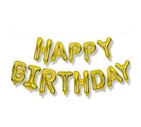 Shatchi 21006-BALLOONS-FOIL-HAPPY-BIRTHDAY-GOLD Guirlande Bannière Or 40,6 cm Autogonflante Ballons pour Décoration de fête Maison Jardin