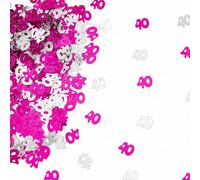 Shatchi CONFETTI-40TH-PINK-2PK-11763 Lot de 2 paquets de 40 confettis roses pour fête d'anniversaire 14 g