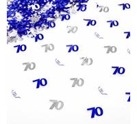 SHATCHI Confettis en feuille d'aluminium métallique à paillettes pour 13 à 90 ans-28 g, SHATCHI-359, Bleu/argenté, 12 mm
