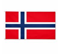 SHATCHI Drapeau de la Norvège pour les fans de football norvégien - Œillets de qualité supérieure - 150 cm x 90 cm - Polyester