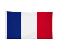 SHATCHI Drapeau national de 1,5 x 0,9 m pour événements sportifs, pub, barbecue, décorations pour rugby, cricket, sports de football 2023, france, 5x3'