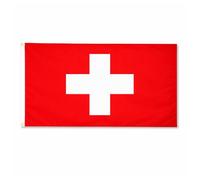 SHATCHI Drapeau national de la Suisse 1,5 x 0,9 m en polyester pour intérieur ou extérieur avec œillets, SHATCHI-669