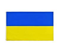 SHATCHI Drapeau national ukrainien de 1,5 x 0,9 m avec œillets - Bannière d'événements sportifs - Décoration pour pub, maison, bureau - Pour supporter les fans de football, 112430