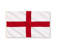 SHATCHI Grand drapeau de l'Angleterre de 150 x 90 cm - Croix de St Georges - Rouge et blanc - Tissu en polyester - Œillets en laiton pour supporter la Coupe du monde de football et de rugby