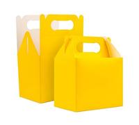 SHATCHI Lot de 10 sacs à déjeuner en carton jaune pour emporter des repas ou des gâteaux