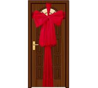 SHATCHI Lot de 2 nœuds géants en Organza pour Porte d'entrée, Mariage, fête prénatale, décoration d'intérieur, Rouge, 9 m