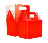 SHATCHI Lot de 20 Sacs à déjeuner en Carton Rouge pour emporter des Repas ou des gâteaux pour Enfants