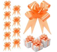 SHATCHI Lot de 60 grands nœuds à tirer en ruban pour mur de fête, emballages cadeaux, arbres de Noël, mariage, anniversaire, décoration de fleuriste, orange