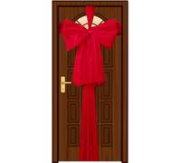 SHATCHI Noeud géant Rouge de Noël - 9 m - Couverture pour Porte d'entrée de Noël, Mariage, fête prénatale - Décoration extérieure de la Maison - Organza, Lot de 1