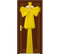 SHATCHI Nœud de Porte de Noël - Nœud géant doré de 9 m - Décorations de Porte d'entrée pour Mariage, fête prénatale, décoration extérieure de la Maison