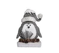 SHATCHI Pingouin de Noël en Mousse pailletée pour fenêtre, Mur, Porte, Maison, décoration de Noël, 42 cm/32 cm/20 cm, 32 cm