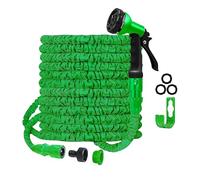 SHATCHI Tuyau d'arrosage flexible extensible avec raccords de 1,9 cm, 1,27 cm, buse de pulvérisation 8 fonctions, bleu ou vert, 15 m