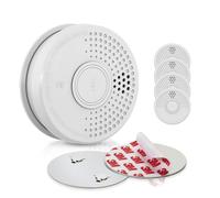 SHD by OneConcept Detecteur de Fumée, 5x Alarme Incendie Détecteur Fumée pour la Maison, Bureaux, Detecteur de Fumee de Cuisine à Capteur Optique avec Fonction Test et Silencieux, Détecteurs de Fumée