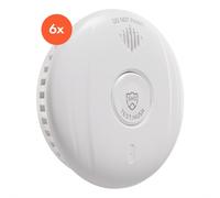SHD by OneConcept Detecteur de Fumée, 6x Alarme Incendie Détecteur Fumée pour la Maison, Bureaux, Detecteur de Fumee de Cuisine à Capteur Optique avec Fonction Test et Silencieux, Détecteurs de Fumée