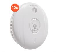 SHD by OneConcept Detecteur de Fumée, 10x Alarme Incendie Détecteur Fumée pour la Maison, Bureaux, Detecteur de Fumee de Cuisine à Capteur Optique avec Fonction Test et Silencieux, Détecteurs de Fumée