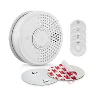 SHD by OneConcept Detecteur de Fumée, 5x Alarme Incendie Détecteur Fumée pour la Maison, Bureaux, Detecteur de Fumee de Cuisine à Capteur Optique avec Fonction Test et Silencieux, Détecteurs de Fumée