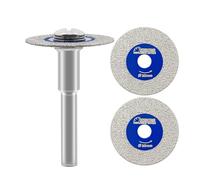 SHDIATOOL Disque de coupe diamantée pour verre, 3 pièces 30mm Mini lame de scie diamantée avec tige de 6mm pour carrelage céramique porcelaine marbre granit pierre artificielle sur perceuse pack de 3