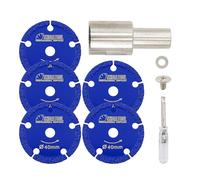 SHDIATOOL Disque diamant 40MM, bride M14, épaisseur 1MM, avec tournevis adapté pour métal, fer, marbre, granit, maçonnerie, lot de 5