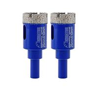 SHDIATOOL Forets diamantés 25mm,Carotteuse à queue ronde pour carrelages en porcelaine, marbre, céramique et granit, 2pièces
