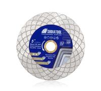 SHDIATOOL Lame de scie diamantée Disque de coupe 125MM Carrelage brasé sous vide double face lame de diamant en forme d'éventail pour marbre, béton, pierre, porcelaine et céramique