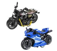 SHDIEHJFMLDH 2 Pièces Moto Modèle Jouet en Alliage - Mini Tirelire pour Garçons et Filles - Jeux Éducatifs - Cadeau d'Anniversaire (Violet et Bleu)