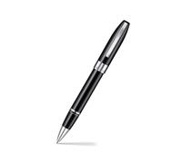 Sheaffer Legacy 9064 Stylo à bille avec finition noire brillante avec bordure chromée, pointe moyenne, étui en cuir et coffret cadeau haut de gamme