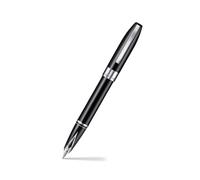 Sheaffer Legacy 9064 Stylo noir brillant avec pointe moyenne incrustée et pochette pour stylo