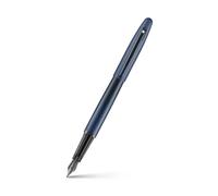 Sheaffer VFM Stylo plume | E9429 bleu mat avec bordures noires avec PVD | Pointe moyenne avec convertisseur | Stylo plume de qualité supérieure
