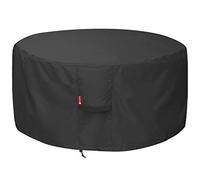SheeChung Housse de brasero pour poêle solo Bonfire | Ranger Surround - Imperméable 600D robuste rond - Housse de protection pour brasero de terrasse - Noir (rond - 111,8 cm P x 61 cm H) - Convient