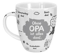Sheepworld 45136 Tasse avec motif : « Ohne Opa ist alles doof » - Porcelaine - 45 cl - Tasse pour café et thé - Cadeau pour grand-père - Anniversaire