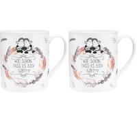 Sheepworld 45397 - Tasse XL - Motif « Belle » - Grande Tasse en Porcelaine - 60 vec Inscription en Allemand - Cadeau pour Petit ami, Petite Amie (Lot de 2)