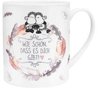 Sheepworld 45397 - Tasse XL - Motif « Belle » - Grande Tasse en Porcelaine - 60 cl - avec Inscription en Allemand - Cadeau pour Petit ami, Petite Amie