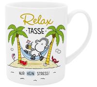 Sheepworld 74124 - Tasse XL - Avec inscription en allemand Relax - Grande tasse en porcelaine - 60 vec inscription en allemand - Cadeau, ami, petite amie