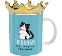 Sheepworld 75394 Tasse avec couronne Motif Catboss avec couvercle couronne