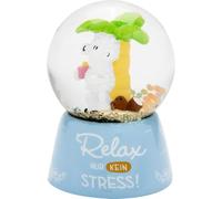 Sheepworld Boule de rêve avec Inscription en Allemand Relax | Boule à Neige en Verre Hauteur 6,5 cm Polyrésine Motif imprimé | Cadeau d'anniversaire | 74125