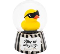 Sheepworld Boule de rêve avec Motif Canard et Inscription en Allemand - Boule à Neige à secouer - en Verre - Polyrésine - Hauteur : 6,5 cm - Cadeau Amusant - Cadeau d'anniversaire - 74843