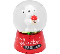 Sheepworld Boule de rêve avec Motif Porte-Bonheur - Boule à Neige avec Paillettes - Hauteur : 6,5 cm - Cadeau Porte-Bonheur - Nouvel an - 70105