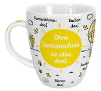 Sheepworld Mug « Ohne Sonnenschein ist alles doof » - Porcelaine - 45 cl - Tasse à café et thé avec inscription en allemand - Cadeau parfait - 46509