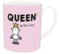 Sheepworld Queen of the day - 74724 - Grande tasse à café en porcelaine - XL - 60 vec inscription en allemand - Cadeau pour petit ami, petite amie