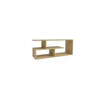 Shefa Eden - Meuble TV compact - 100 cm - En bois de chêne artisanal - Avec étagères ouvertes - Petite table TV moderne - Centre de divertissement et meuble TV - Pour salon, chambre à coucher