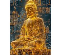 SHEGZHUC 40 x 50 cm Diamond Painting Bouddha or peinture par numéros Bouddha tableau mural Bouddha zen polices bouddhistes mosaïque diamant peinture art broderie point de croix images cadeau
