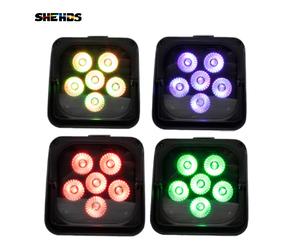 SHEHDS-Applique Murale LED 6x18W RGBWA + UV 6 en 1, avec Batterie, Télécommande Sans Fil DMXorgPhone, pour Femme, pour DJ et Noël, 4 Pièces 4Pcs 6x18W